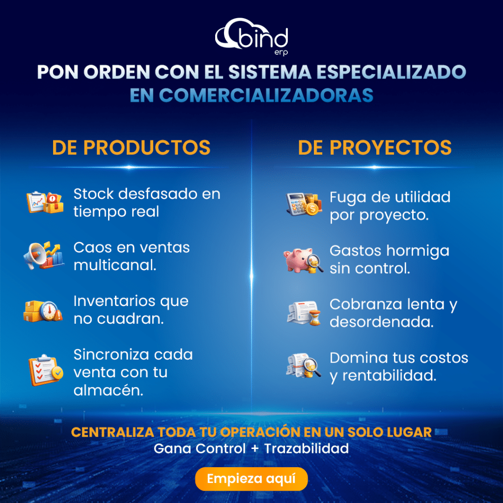 ERP Comercializadoras productos proyectos